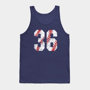 Vintage #36 Baseball Laces Baseball Mom Jersey Love Baseball Tank Top